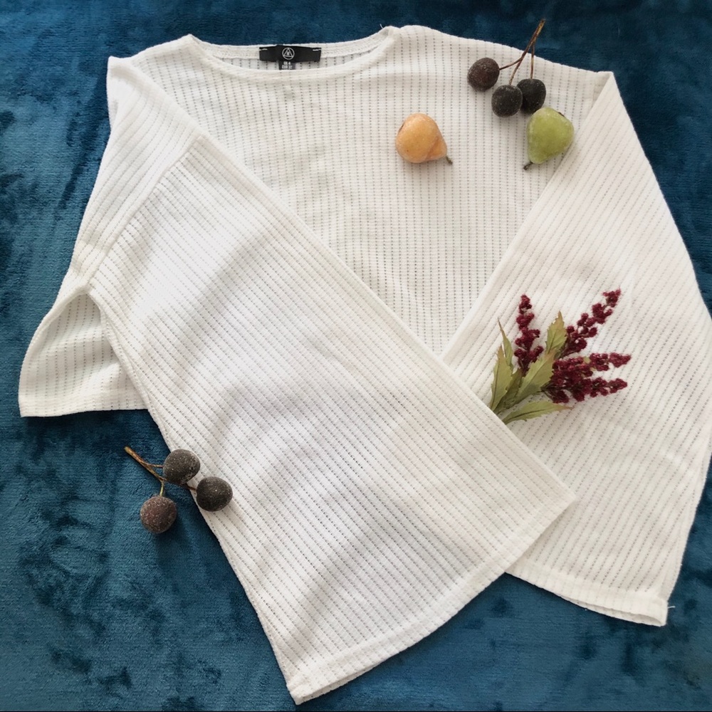 Missguided White Batwing Oversized Crop Top Sz 0